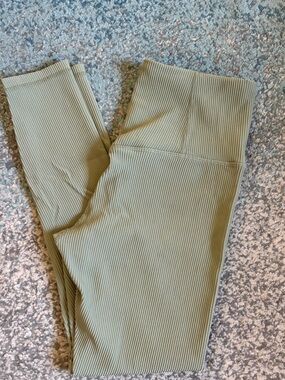 Sage Green Ribbed Leggings